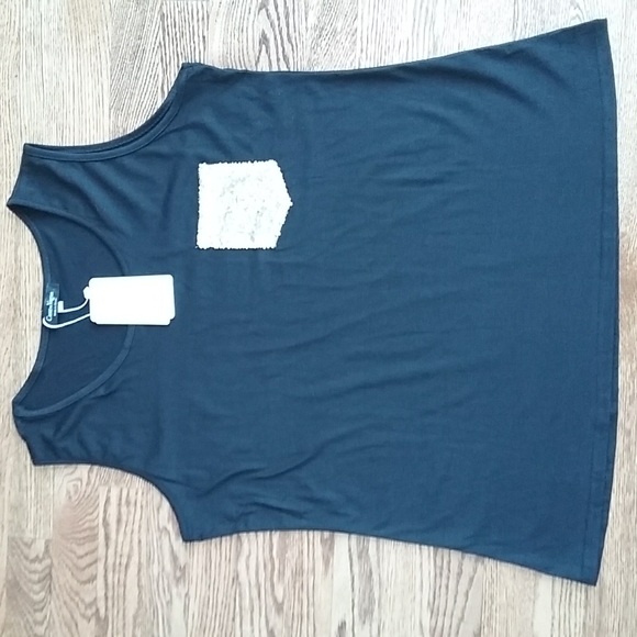 (3X) NWT Coeur De Vague Classic Fashion Designed in France Sequin Detail Tank - Picture 1 of 9